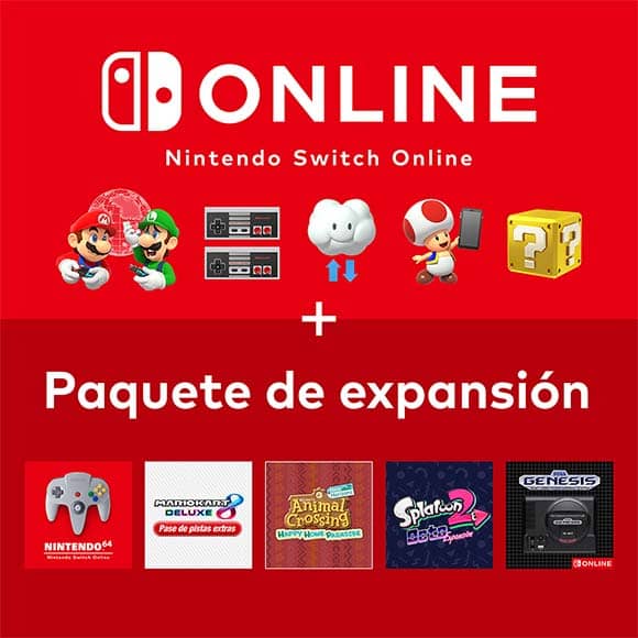 Nintendo Switch Online + Paquete de expansión de pago.