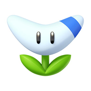 Boomerang Flower item, The boomerang can be thrown up to three times. Any driver it hits will spin out of control. 