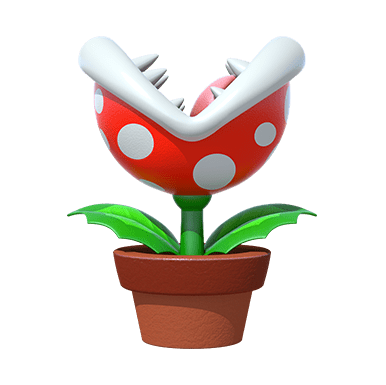 Piranha Plant item, Attaches temporarily to the front of the vehicle. When the Piranha Plant bites at something, the momentum of its lunge provides a slight speed boost. 